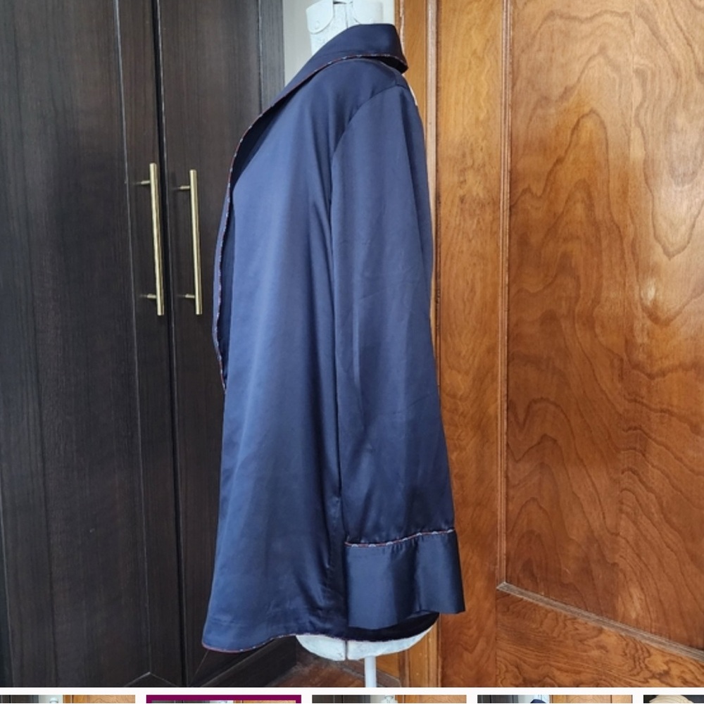 Gap Body Navy Blue Women's Robe with Crane Design - Picture 2 of 7
